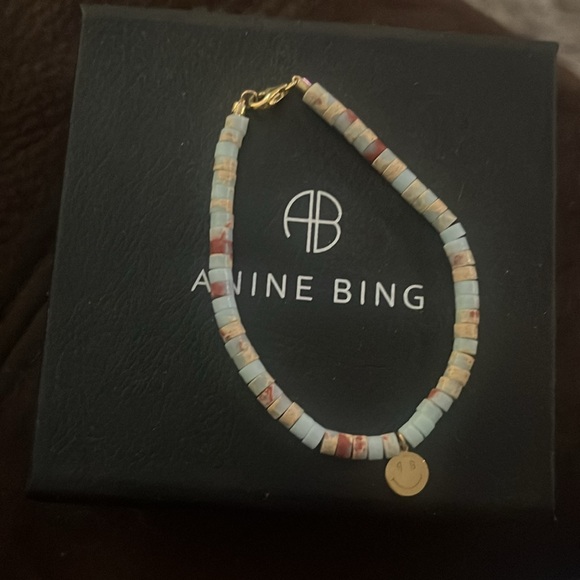 Anine Bing beaded bracelet with 14k smile charm - Picture 2 of 2